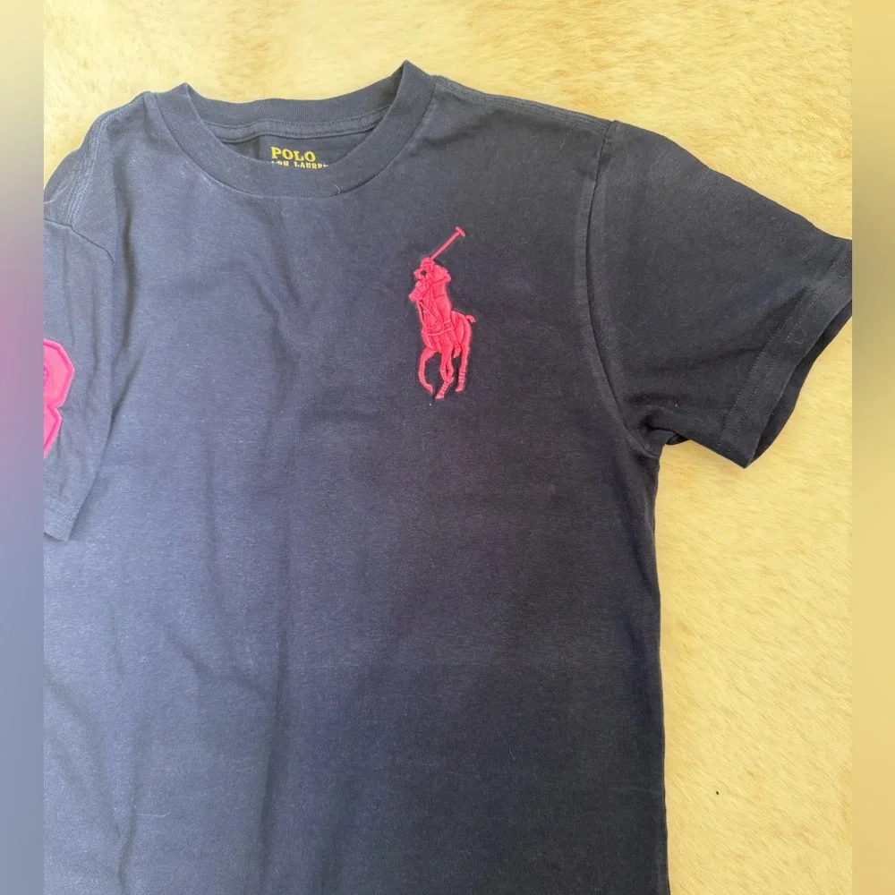 Ralph Lauren Big Pony Cotton Jersey Tee in Navy size Small (8)